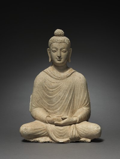 Art du Gandhara Bouddha assis gréco-bouddhique (v. 300 ap. J.-C.)