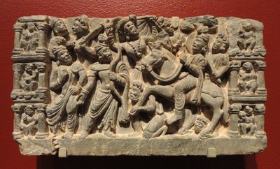 Bas-relief du Gandhara Le Grand Départ du prince Siddhārta (IIe-IIIe s.)