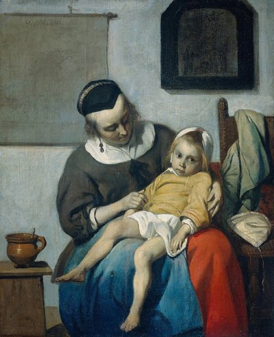 Gabriël Metsu L'Enfant malade, scène de soin (vers 1660)
